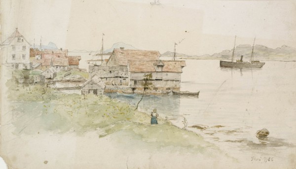 Coastal landscape, Florö, 1886. Creator: Oscar Kleineh.