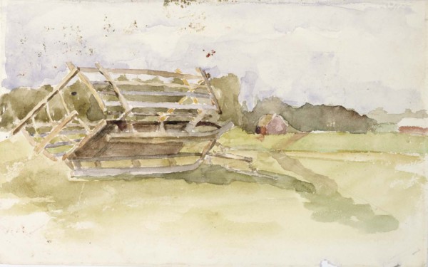 Hay cage in the meadow. Creator: Maria Wiik.