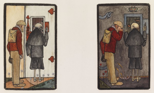 The Peasant and Death at the Gates of Heaven and Hell, 1897. Creator: Hugo Simberg.