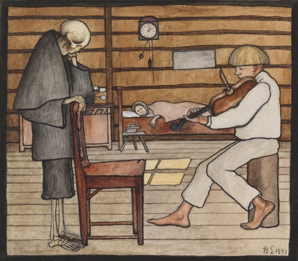 Death Listens, 1897. Creator: Hugo Simberg.