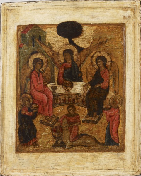 Holy Trinity, Russian icon, 1600-1660. Creator: Unknown.