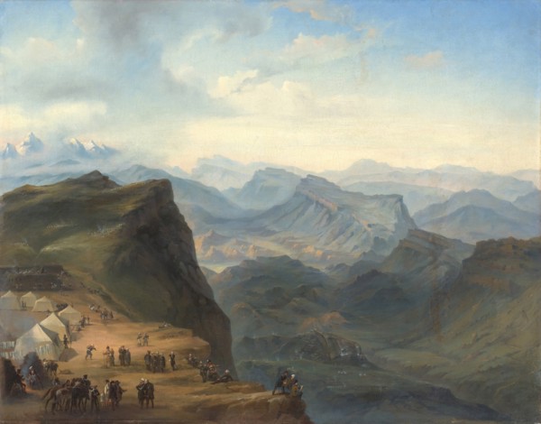 Russian camp near Gunib, 1857. Creator: Alexandrovsky, Ivan Fyodorovich (1817-?).