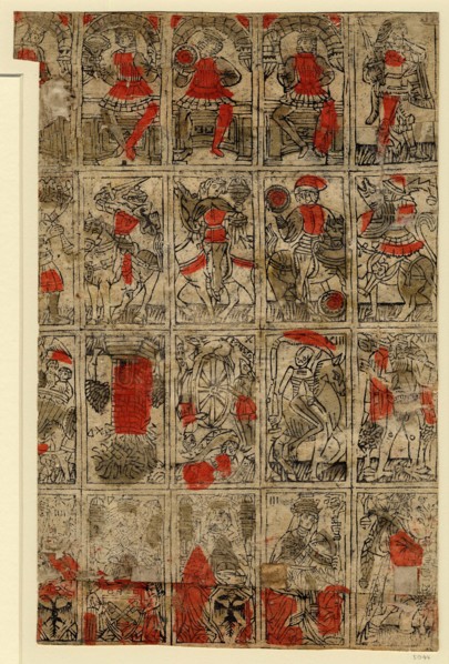 Tarocchi Cards (The Budapest Sheet of Tarot Playing Cards) , c 1500. Creator: Anonymous.