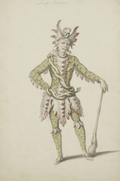 Costume design for the opera Atys by Jean-Baptiste Lully, c1676. Creator: Berain, Jean (c. 1640-1711).