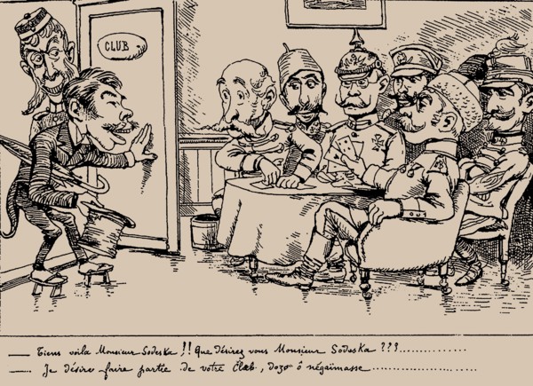Tiens voilà Monsieur Sô-desu-ka… (UK introduces Japan). From "Tobae", March 1888, 1888. Creator: Bigot, Georges (1860-1927).