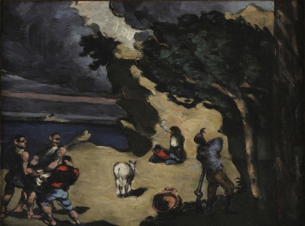 Les voleurs et l'âne (The Thieves and the Donkey), 1869-1870. Creator: Cézanne, Paul (1839-1906).