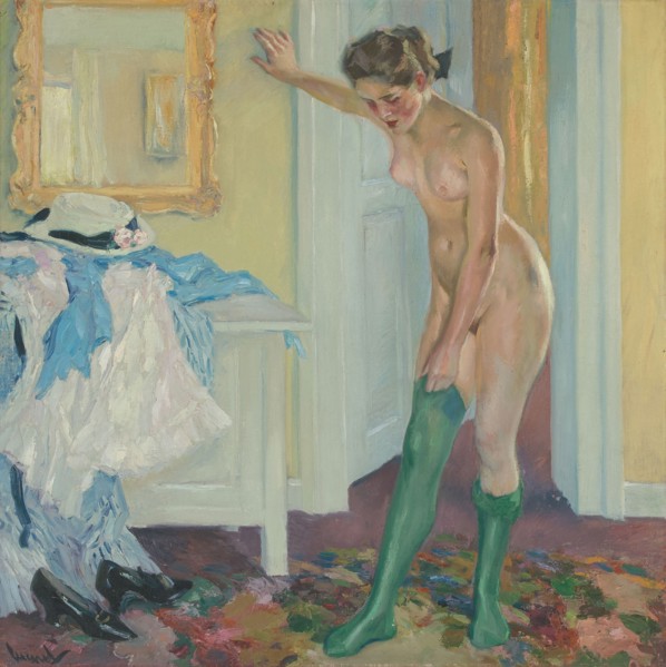 The green stockings, c 1915. Creator: Cucuel, Edward (1875-1954).