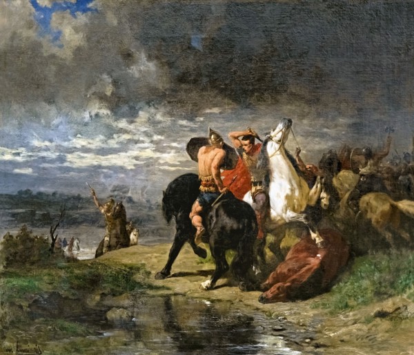 Battle between Romans and Gauls. Creator: Luminais, Évariste Vital (1822-1896).