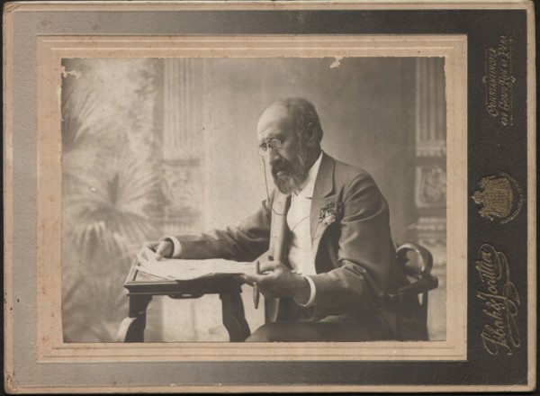 Portrait of Osman Hamdi Bey (1842-1910), c 1900. Creator: Photo studio Sebah & Joaillier, Constantinople  .