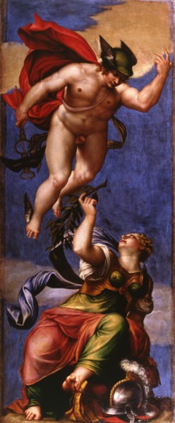 Mercury and Minerva, 1553-1554. Creator: Ponchini (Ponchino), Giovanni Battista (c. 1500-1570/71).