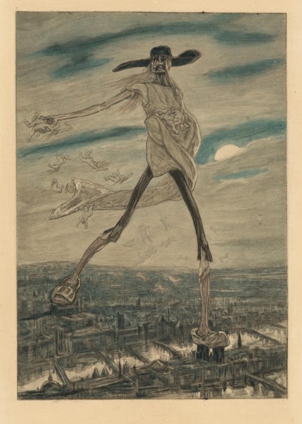 Satan Sowing Seeds (from Les Sataniques), c 1906. Creator: Rops, Félicien (1833-1898).