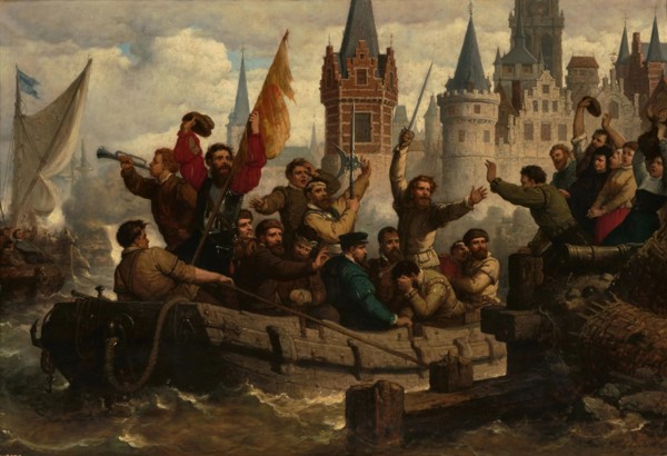 Return of the warriors after the siege of Antwerp , 1878. Creator: Schaefels, Hendrik Frans (1827-1904).