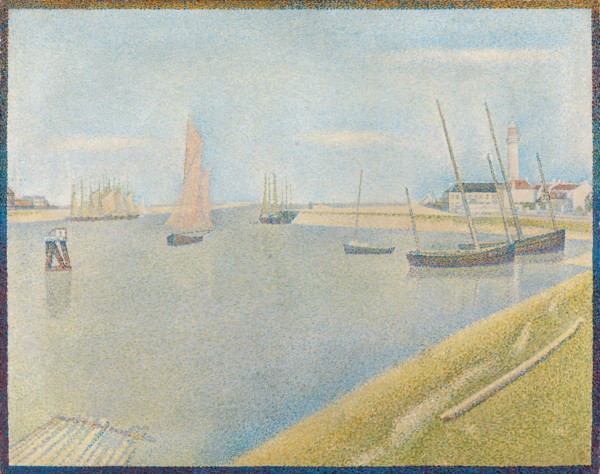 The canal of Gravelines, in the direction of the sea (Le Chenal de Gravelines, Direction..., 1890. Creator: Seurat, Georges Pierre (1859-1891).