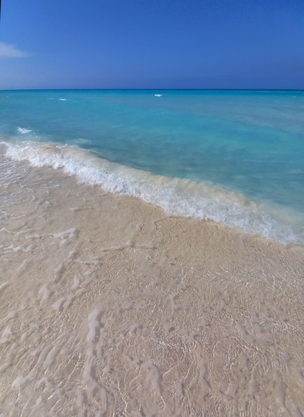 The (almost pristine) beach at Cayo Santa Maria, Cuba, Caribbean, 2024. Creator: Ethel Davies.