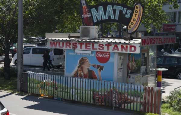 Mat's hot dog 'wurstelstand', Vienna, Austria, 2022. Creator: Ethel Davies.