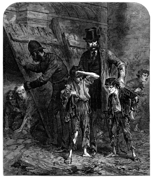 A London School-Board capture, 2.40 a.m., 1871. Creator: Unknown.