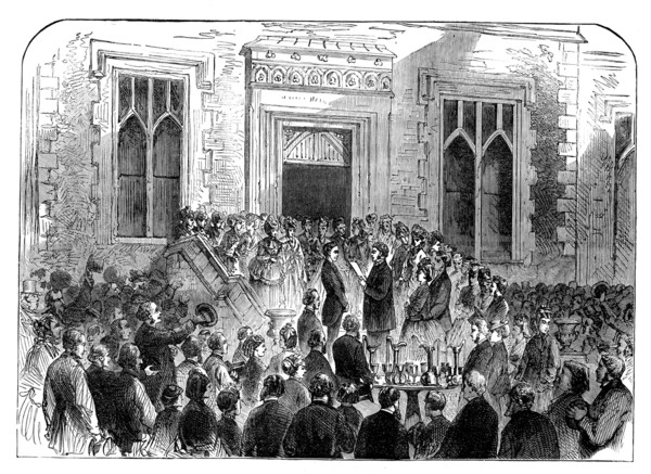 Tenants of the Earl of Bandon presenting a gift to his son, Lord Bernard, 1871. Creator: Unknown.