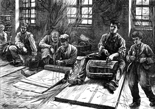 Blind basket-makers, 1871. Creator: Unknown.