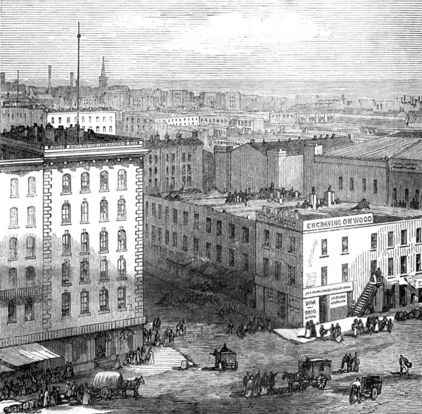The Great Fire at Chicago: view from the dome of the City Hall, 1871. Creator: Unknown.