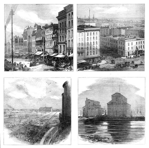 The Great Fire at Chicago: views in the city, 1871. Creator: Unknown.