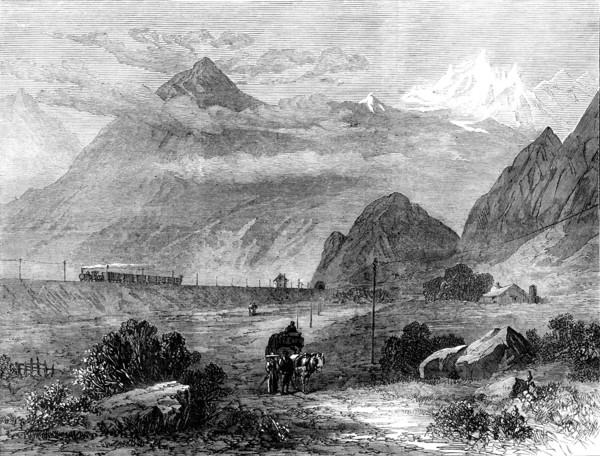 Mont Cenis Railway scenery: the Dora Valley, near Oulx, 1871. Creator: Unknown.