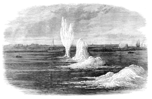 Chatham Siege Operations: explosion of mines under the Medway, 1871. Creator: Unknown.