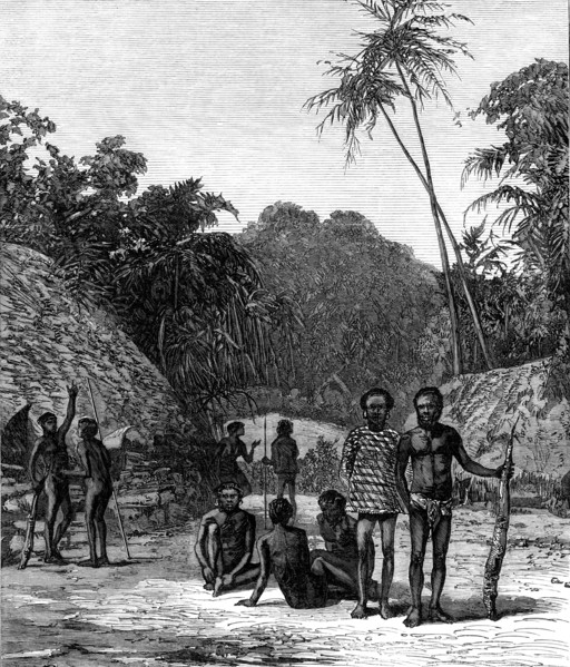 Scene of the murder of Bishop Patteson, Santa Cruz, Pacific Ocean, 1871. Creator: Unknown.