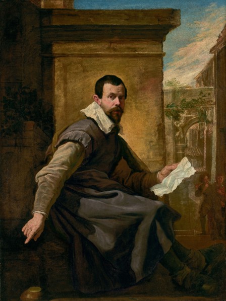 Portrait of a Man with a Sheet of Music, about 1620. Creator: Domenico Fetti.