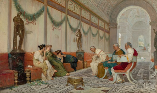 Interior of Roman Building with Figures, late 19th century. Creator: Ettore Forti.