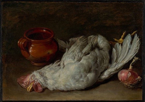 Still Life with Hen and Onion, about 1750-1760. Creator: Giacomo Ceruti.