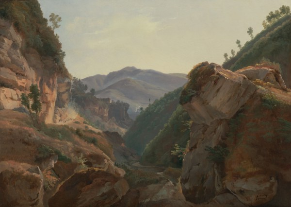 Mountain Landscape with Road to Naples, about 1821-1825. Creator: Charles Remond.