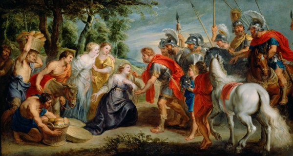 David Meeting Abigail, early 1630s. Creator: Workshop of Peter Paul Rubens.