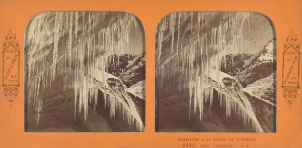 Stalactites a la Source de l'Arveiron pres Chamonix, 1860s. Creator: Adolphe Block.
