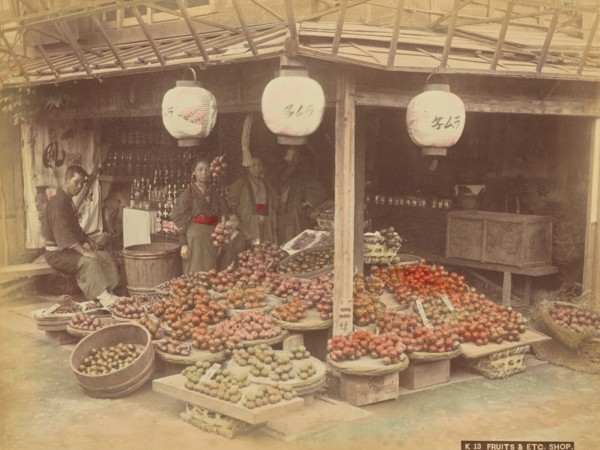 Fruits and Etc. Shop, 1870s-1890s. Creator: Kusakabe Kimbei.
