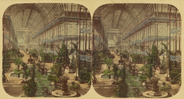 Crystal Palace; General View of The Nave, looking towards the South, taken from the Gallery, 1850s Creator: London Stereoscopic & Photographic Co.