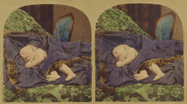 Baby sleeping, about 1860. Creator: London Stereoscopic & Photographic Co.