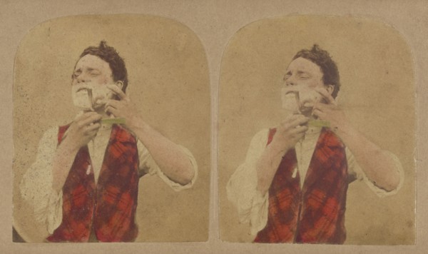 Man shaving, about 1860. Creator: Thomas Sutton.