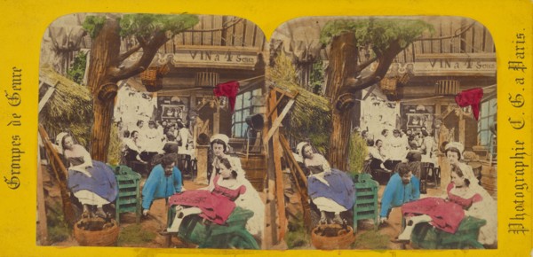 Groupes de Genre: people in costumes, 1860s. Creator: Charles Gerard.