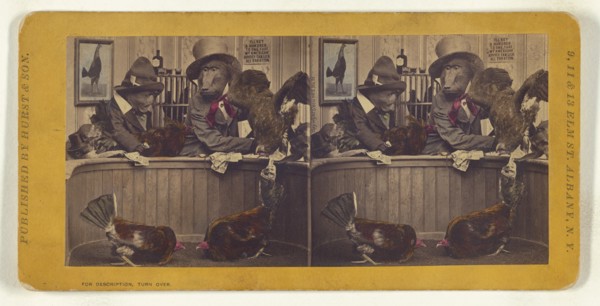 The Chicken dispute., 1870. Creator: Eugene S. M. Haines.