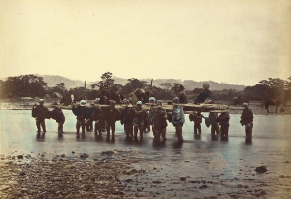 The Ford at Sakawa-Nagawa, 1866-1867. Creator: Felice Beato.