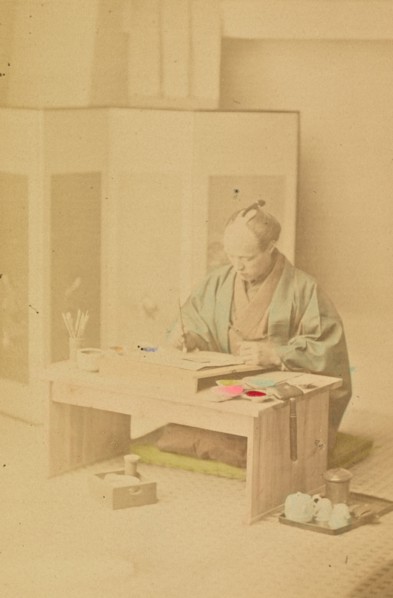 A Japanese Artist at Work, 1897. Creator: Ogawa Kazumasa.