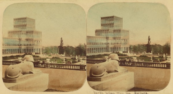 Crystal Palace - The North Wing From The Terrace, 1850s. Creator: London Stereoscopic & Photographic Co.