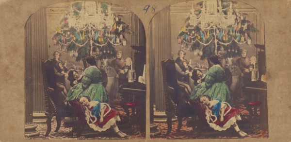 Child's Dream. Pantomime, Ball Room, Christmas Tree. By Phiz., 1855-1860. Creator: Hablot Knight Browne.