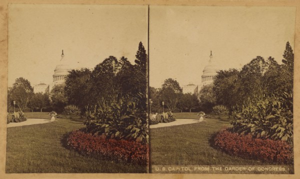 U.S. Capitol, From the Garden of Congress., about 1870. Creator: W. M. Chase.