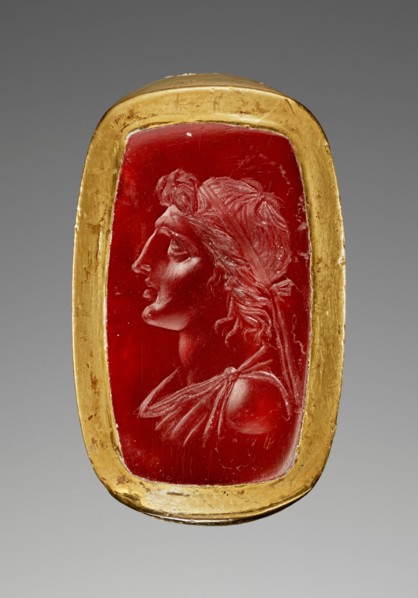 Engraved Gem with Alexander the Great inset Into a Hollow Ring, 1st century B.C. Creator: Unknown.