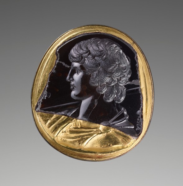 Intaglio with Bust of Antinous, A.D. 131-138. Creator: Unknown.