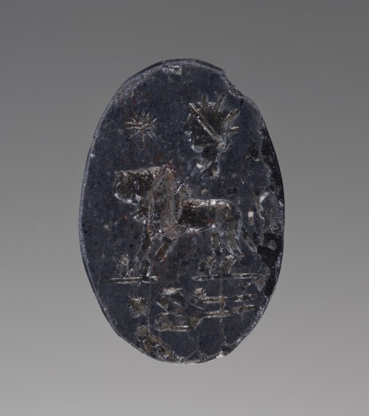 Engraved Gem with Lion, Skeleton, and Helios, 2nd-4th century A.D. Creator: Unknown.