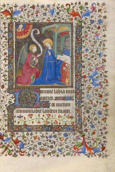 The Annunciation; Book of Hours, about 1415-1420. Creators: Boucicaut Master, Workshop of the Boucicaut Master.