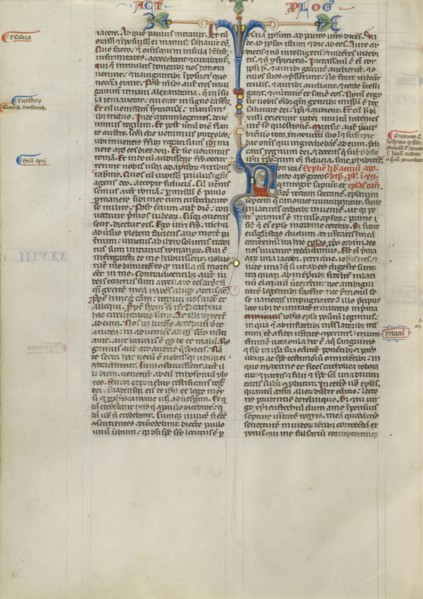 Inhabited Initial N ; Abbey Bible, about 1250-1262. Creator: Unknown.