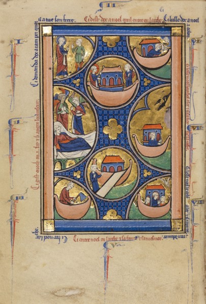 Scenes from the Life of Noah; Wenceslaus Psalter, about 1250-1260. Creator: Unknown.